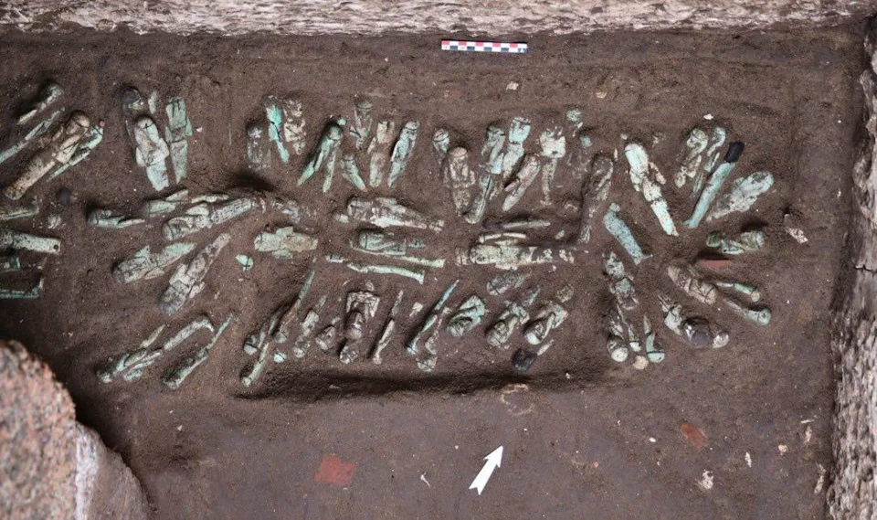 A treasure trove of 225 funerary figurines have been discovered inside a tomb in the ancient Egyptian capital of Tanis in the Nile Delta. / Credit: Egypt's Tourism and Antiquities Ministry